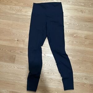 Navy lululemon wunder train high rise 28”